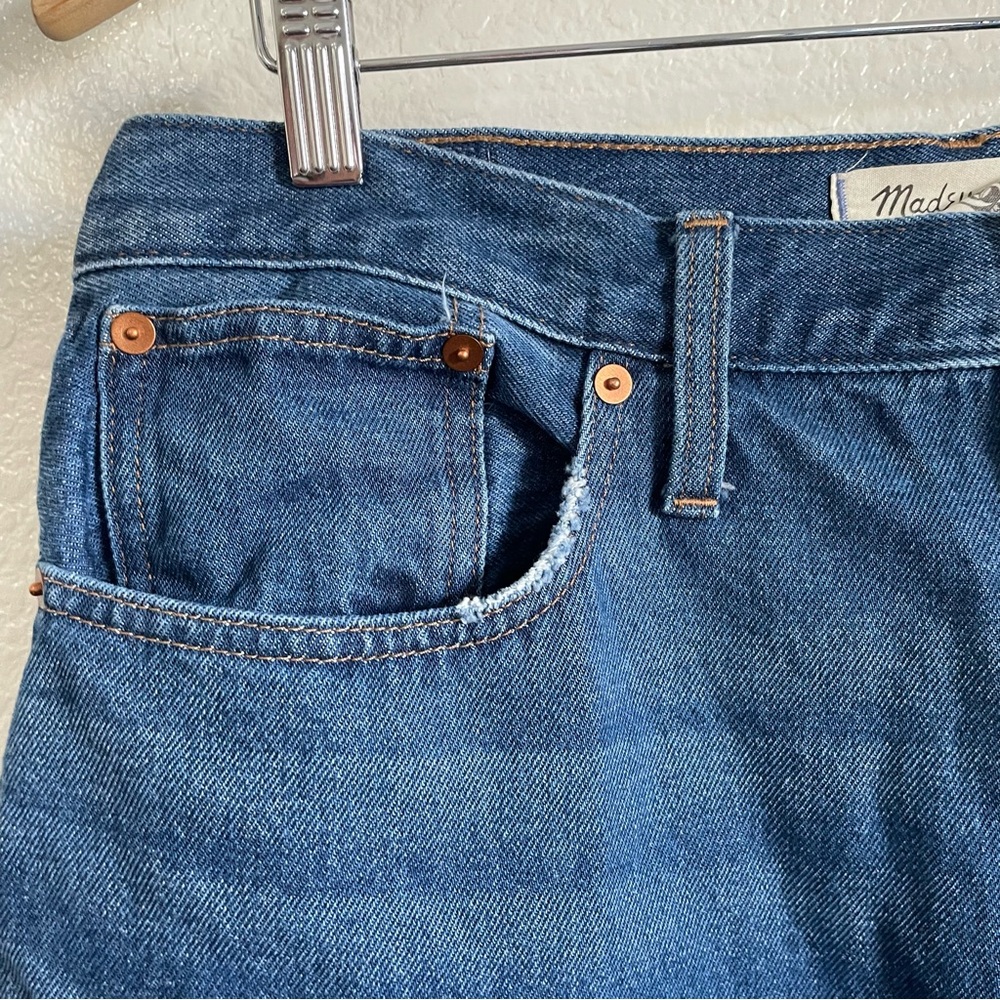 Madewell Baggy Straight Jeans Indigo Blue Size 31 Wide Leg High Waisted NH643 - Picture 4 of 9